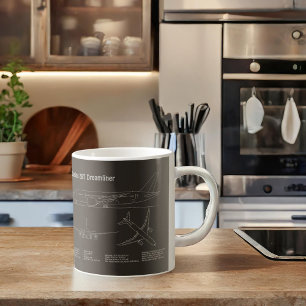 Airliner 787 - Flugzeugkonzept Zeichnend Pläne PD Kaffeetasse