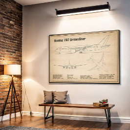 Airliner 787 - Flugzeugkonzept Zeichnend Pläne SD Poster