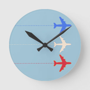 airlines airplanes runde wanduhr