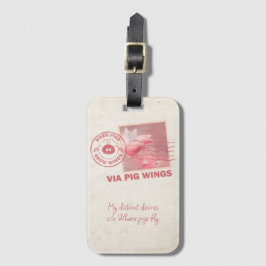 Airmail Flying Pig Postage Luggage Tag Gepäckanhänger