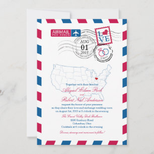 Airmail Ohio Wedding Einladung
