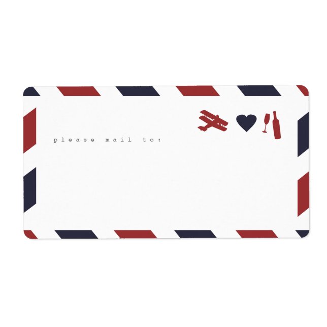 Airmail Sticker Labels - Reisen, Liebe, feiern! (Vorne)