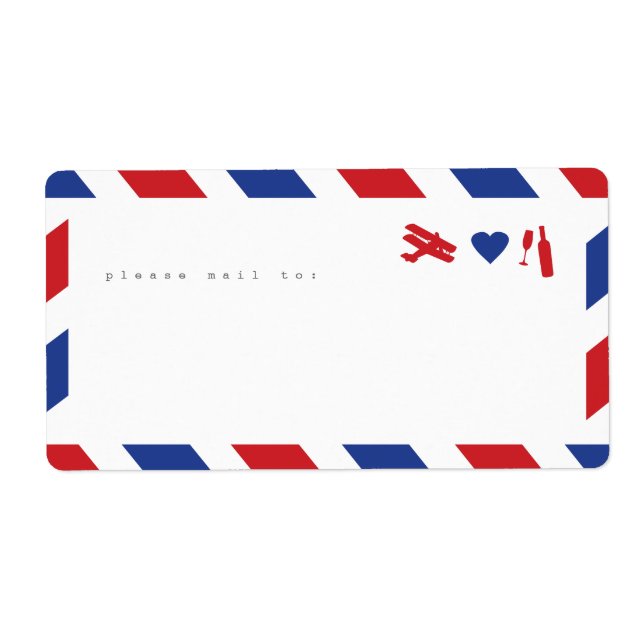 Airmail Sticker Labels - Reisen, Liebe, feiern! (Vorne)