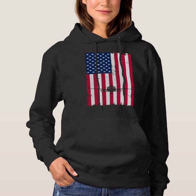 Airplane American Flag Pilot Jet Aviation Hoodie (Vorderseite)