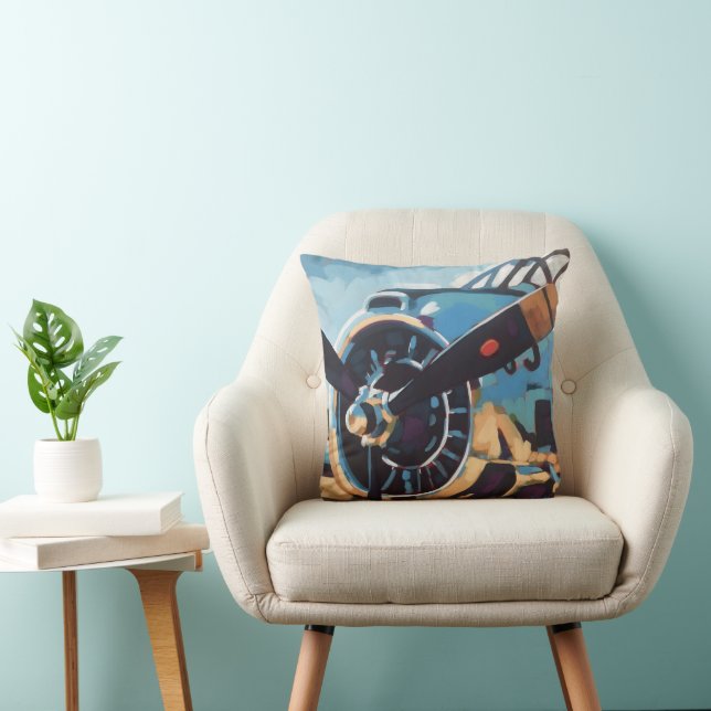 Airplane Artwork - Gift for Aviation Lovers Kissen (Stuhl )