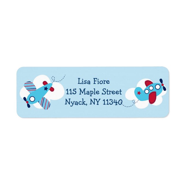 Airplane Aviator Baby Boy Address Labels (Vorne)