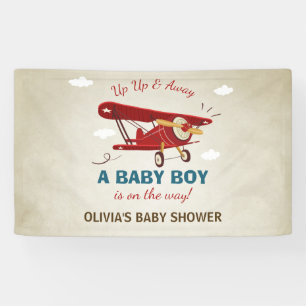 Airplane Baby Dusche Banner Reiseabenteuerwagen