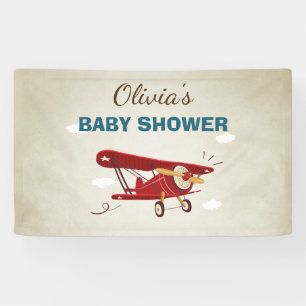 Airplane Baby Dusche Banner Reiseabenteuerwagen