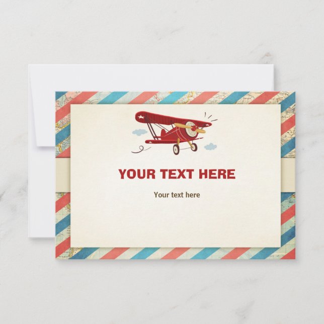 Airplane Baby Showcard Adventure Travel Einladung (Vorderseite)