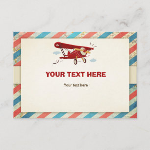 Airplane Baby Showcard Adventure Travel Einladung