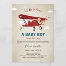 Airplane Baby Shower Einladung Reisen Abenteuer