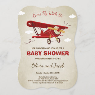Airplane Baby Shower Einladung Reisen Abenteuer