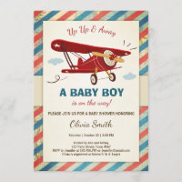 Airplane Baby Shower Einladung Reisen Adventure
