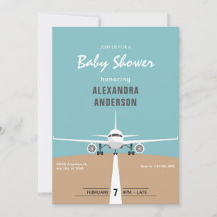 Airplane Babydusche Einladung