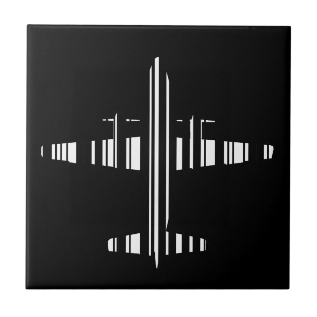 AIRPLANE BAR CODE Jetstream Barcode Muster Design Fliese (Vorderseite)