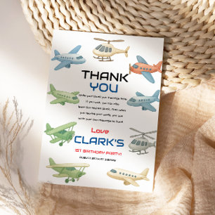 Airplane Boy 1. Geburtstag Lustige Sky Theme Par Dankeskarte