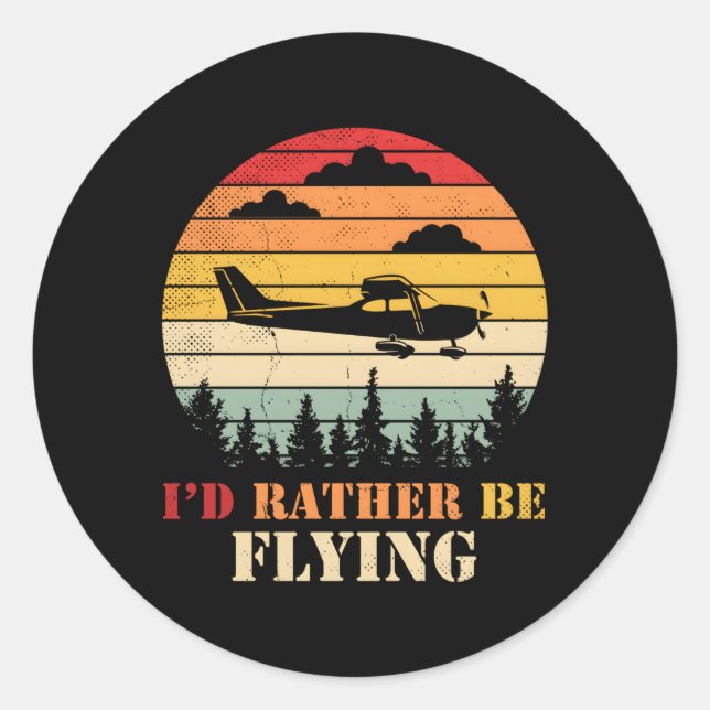 Airplane Decoration Aviation Decor Aviation Quotes Runder Aufkleber (Vorderseite)