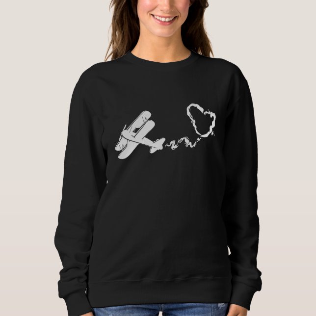 Airplane Heart Pilot Aircraft Aviation Flying Vale Sweatshirt (Vorderseite)