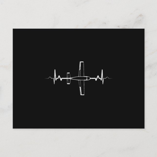 Airplane Heartbeat Pilot Aviation RC Model Flight Ankündigungspostkarte (Vorderseite)