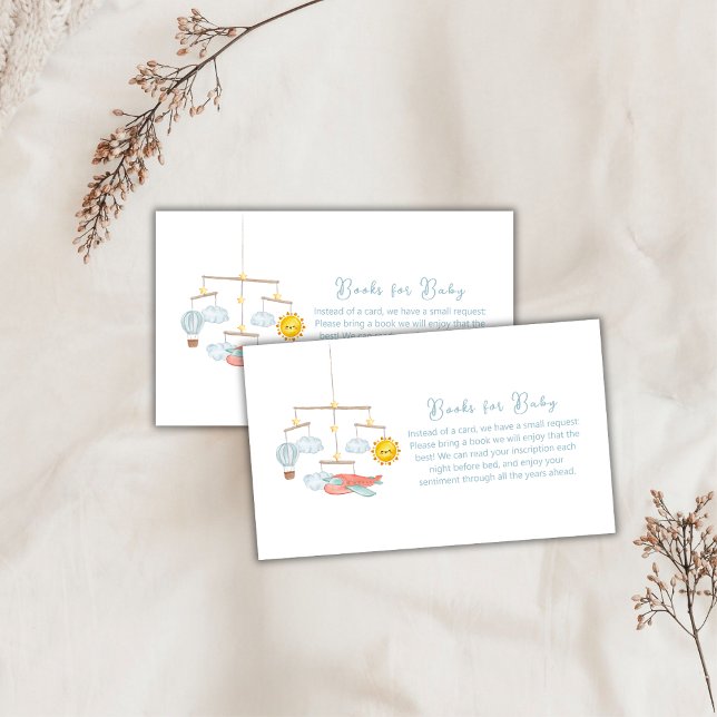 Airplane Hot Air Balloon Books For Baby Shower  Begleitkarte (Airplane Hot Air Balloon Books For Baby Shower Enclosure Card)