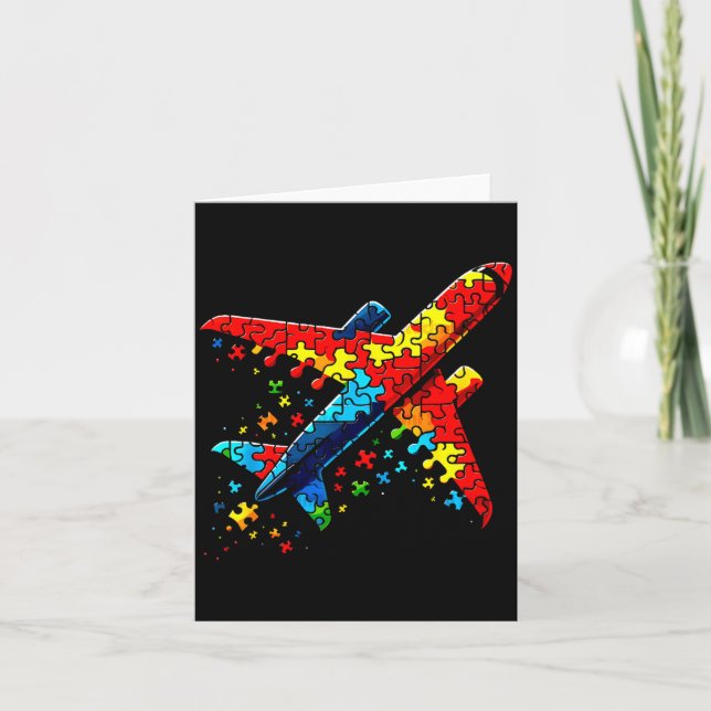 Airplane Jigsaw Puzzle Kids Toddler Boys Autism Aw Karte (Vorderseite)