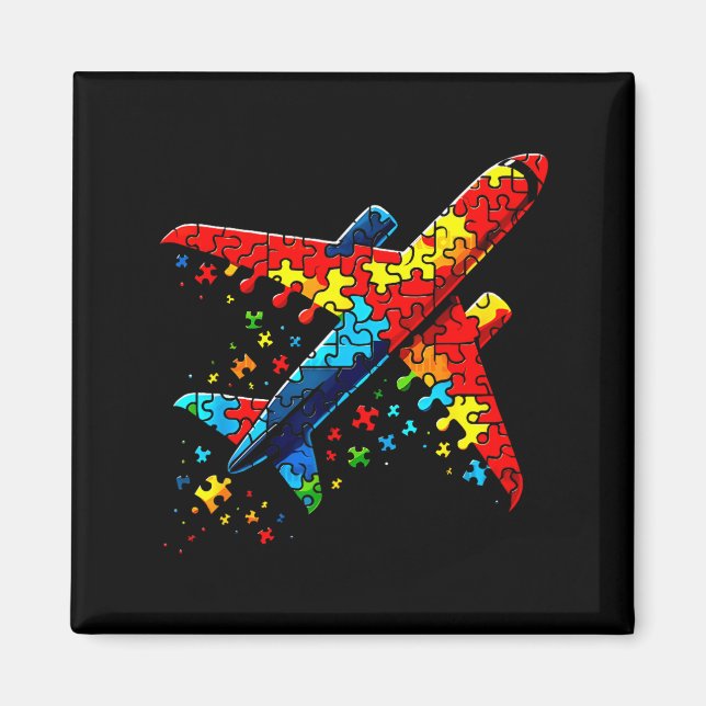 Airplane Jigsaw Puzzle Kids Toddler Boys Autism Aw Magnet (Vorne)