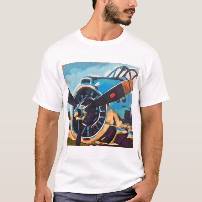 Airplane Painting - Gift for Aviation Enthusiasts T-Shirt (Vorderseite)