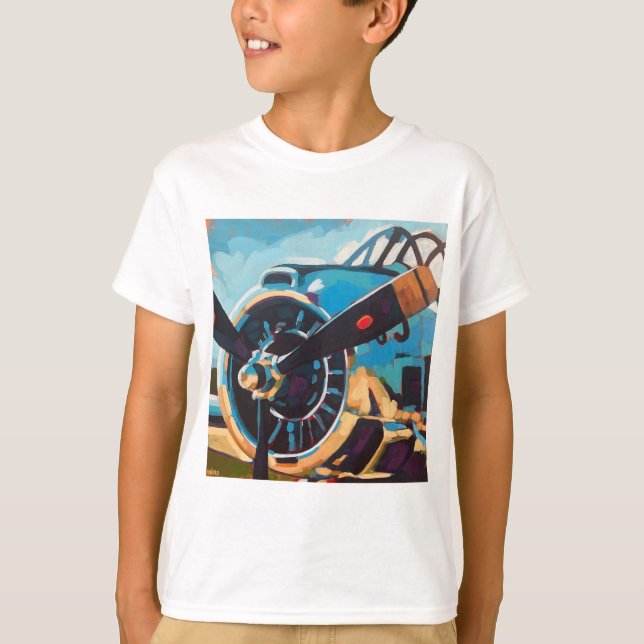 Airplane Painting - Gift for Aviation Enthusiasts T-Shirt (Vorderseite)