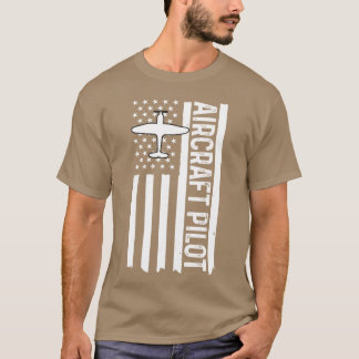 Airplane Pilot Aviation American Flag Plane friend T-Shirt