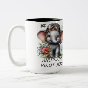 AIRPLANE PILOT JERY ZWEIFARBIGE TASSE