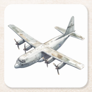 Airplane Rechteckiger Pappuntersetzer