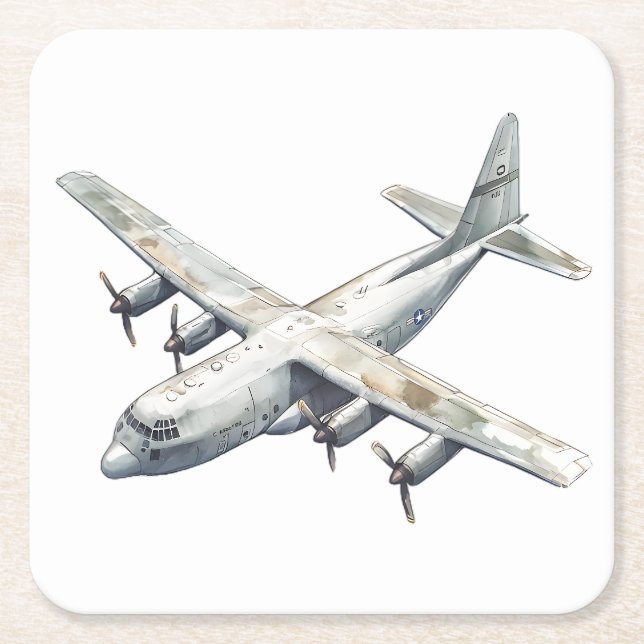 Airplane Rechteckiger Pappuntersetzer (Vorderseite)