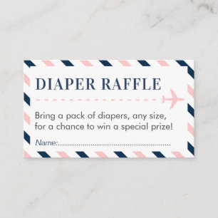 Airplane Reisediaper Raffle Ticket Baby Dusche Begleitkarte