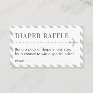 Airplane Reisediaper Raffle Ticket Baby Dusche Begleitkarte