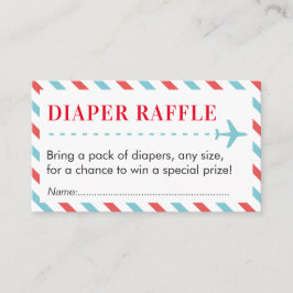 Airplane Reisediaper Raffle Ticket Baby Dusche Begleitkarte