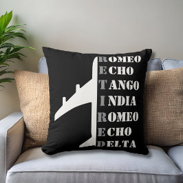 Airplane Retired Nato Phonetic Alphabet Aviation Kissen