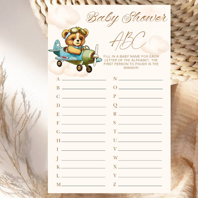 Airplane Teddy Bear Baby Shooting Game ABC (Airplane Teddy Bear Baby Shower Game ABC)