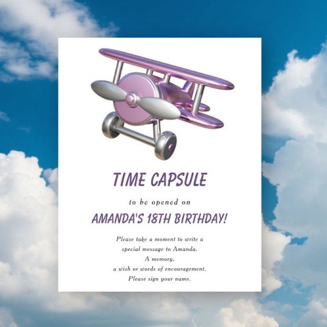 Airplane Time Capsule 1st birthday Poster (Von Creator hochgeladen)