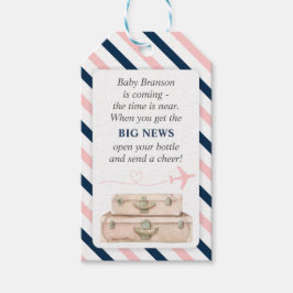 Airplane Travel Baby Dusche Mini Weinflasche Gefal Geschenkanhänger