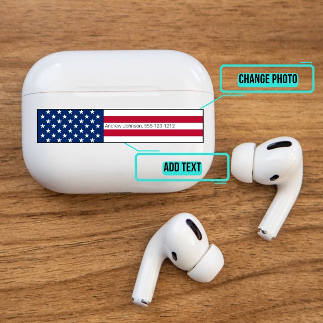 Airpods Pro Case Decorative Skin - American Flag Aufkleber (Please enjoy our Airpods stickers)