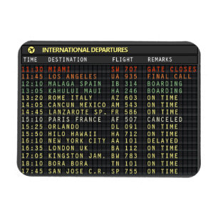 Airport Board (Text anpassbar) Magnet