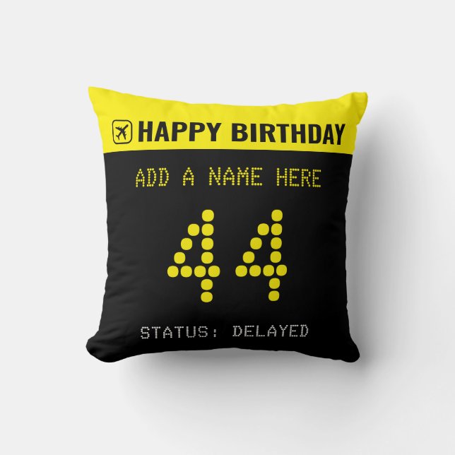Airport Flight Board Birthday Throw Pillow Kissen (Vorderseite)