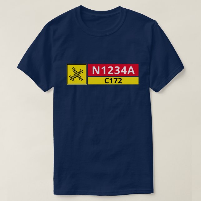 Airport Runway Sign Aircraft Number T-Shirt (Design vorne)