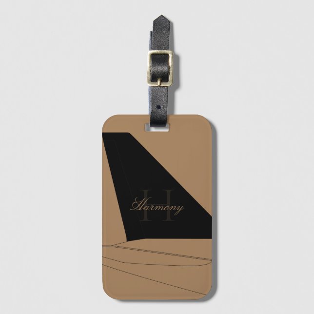 Airpplane Tail Fin Luggage Tag Gepäckanhänger (Vorderseite Vertikal)