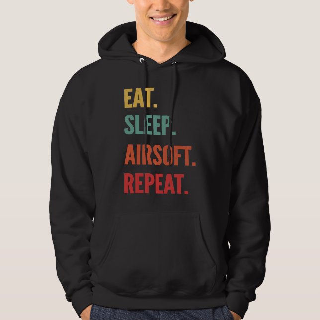 Airsoft Eat Sleep Airsoft Wiederholung Hoodie (Vorderseite)