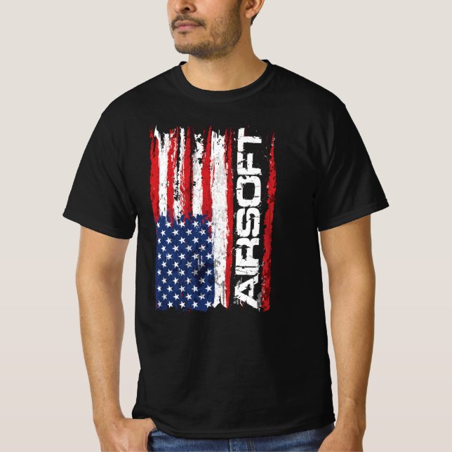 Airsoft Grunge USA Flag  T-Shirt (Vorderseite)