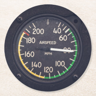 Airspeed Gauge Runder Pappuntersetzer