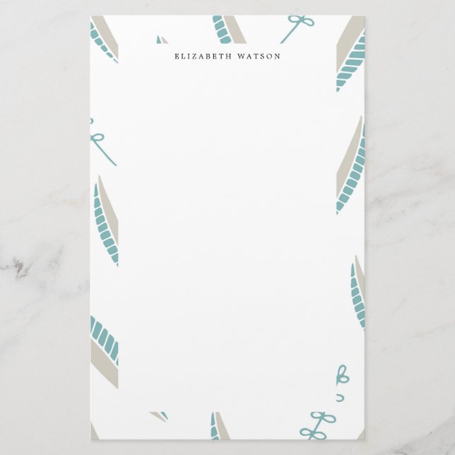 Airy-Blätter | Monogram Stationery Briefpapier (Vorderseite)