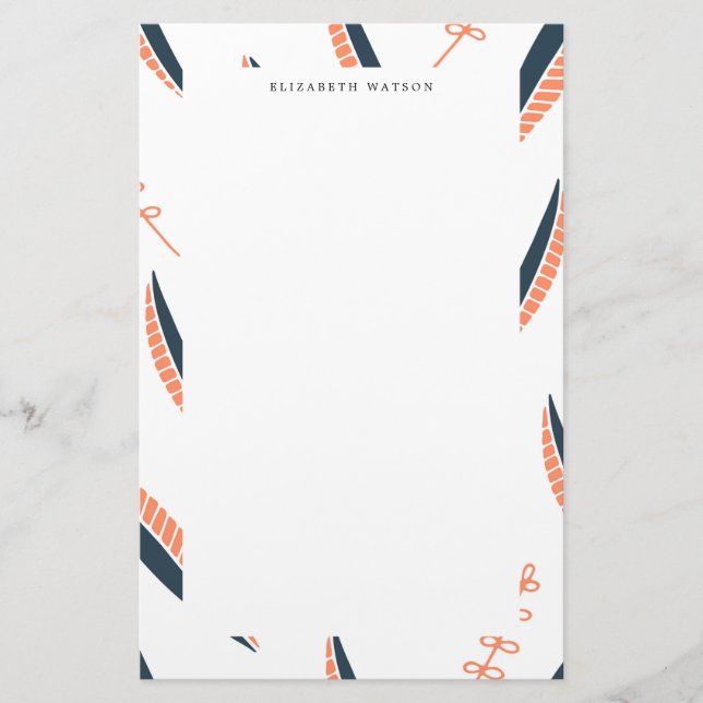 Airy-Blätter | Monogram Stationery Briefpapier (Vorderseite)