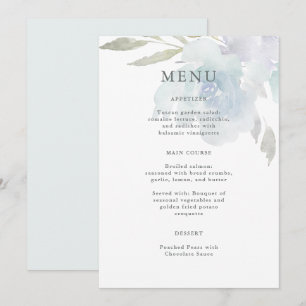 Airy Blue Floral Quinceanera Menü